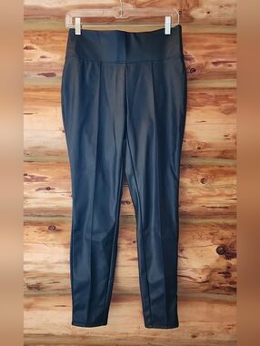 High-Waist Black Faux Leather Leggings